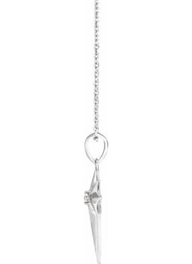 Platinum .03 CT Natural Diamond Star Cross Pendant