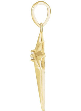 Platinum .03 CT Natural Diamond Star Cross Pendant