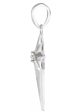 Platinum .03 CT Natural Diamond Star Cross Pendant