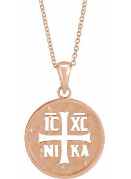 Platinum Orthodox IC XC NIKA Medallion Pendant