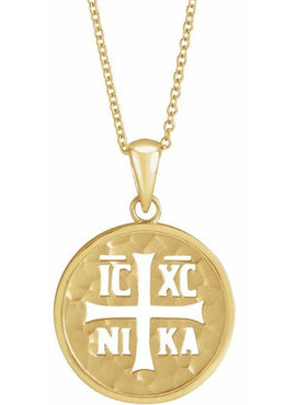 Platinum Orthodox IC XC NIKA Medallion Pendant