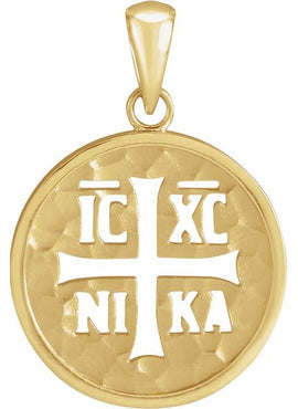 Platinum Orthodox IC XC NIKA Medallion Pendant