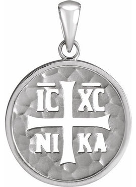 Platinum Orthodox IC XC NIKA Medallion Pendant
