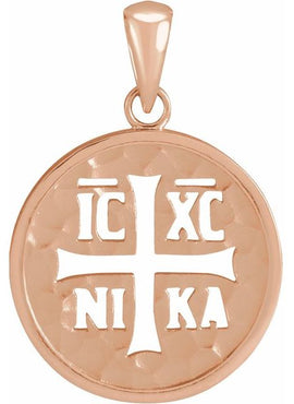 Platinum Orthodox IC XC NIKA Medallion Pendant