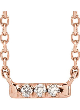 Platinum .07 CTW Natural Diamond French-Set Bar 16