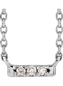 Platinum .07 CTW Natural Diamond French-Set Bar 16