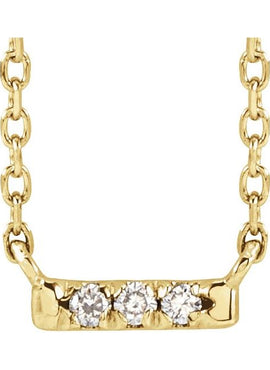 Platinum .07 CTW Natural Diamond French-Set Bar 16
