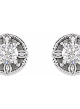 14K Rose Gold 1/5 CTW Natural Diamond Floral-Inspired Earrings