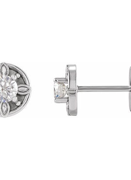14K Rose Gold 1/5 CTW Natural Diamond Floral-Inspired Earrings