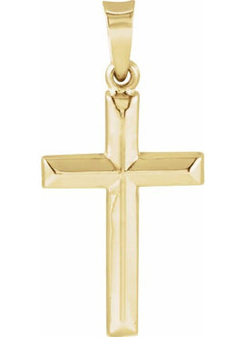 14K Yellow Gold 17x12 mm Cross Pendant
