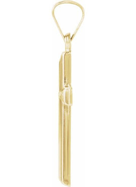 14K Yellow Gold 17x12 mm Cross Pendant