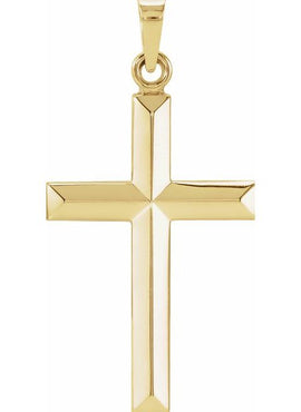 14K Yellow Gold 17x12 mm Cross Pendant