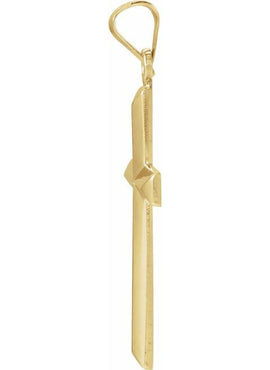 14K Yellow Gold 17x12 mm Cross Pendant