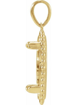 14K Rose Gold Coin Frame Pendant Mounting for 13 mm Coin