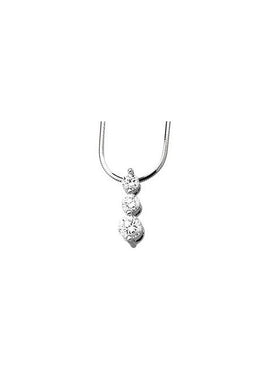 14K White Gold  Imitation White Cubic Zirconia Graduated Three-Stone 18