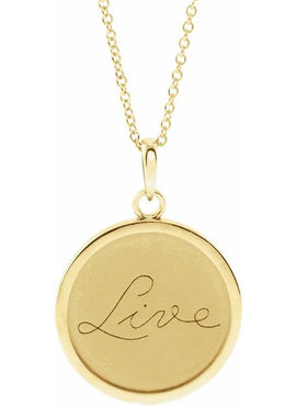 Sterling Silver Live Engraved Disc 16-18