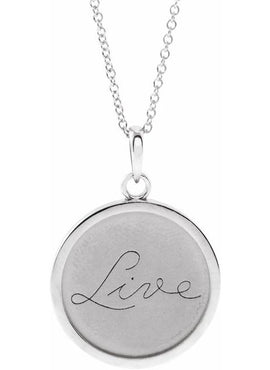 Sterling Silver Live Engraved Disc 16-18
