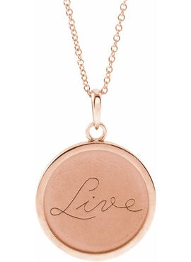Sterling Silver Live Engraved Disc 16-18