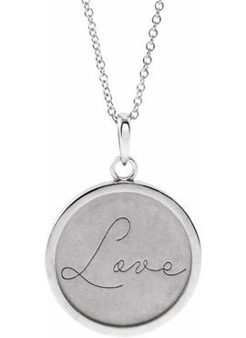 Sterling Silver Live Engraved Disc 16-18