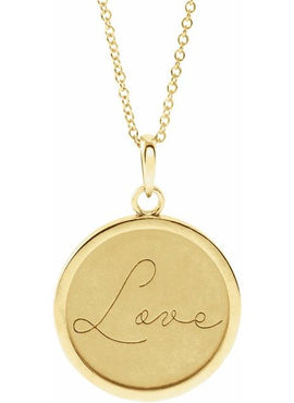 Sterling Silver Live Engraved Disc 16-18
