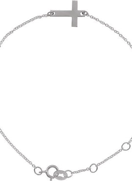 14K White Gold Engravable Cross 6 1/2-7 1/2