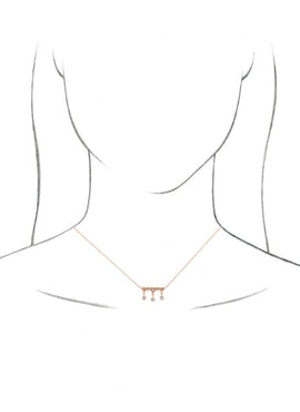 14K Rose Gold 1/5 CTW Natural Diamond Fringe Bar 16