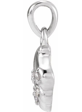 Sterling Silver .03 CTW Natural Diamond Seashell 16-18