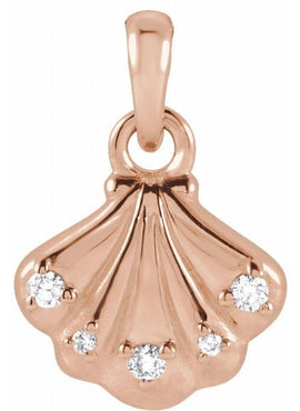 Sterling Silver .03 CTW Natural Diamond Seashell 16-18