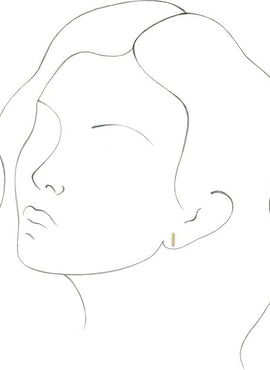 14K Yellow Gold Vertical Bar Earrings