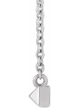 14K White Gold Geometric Bar 16