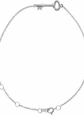 Platinum Petite Key 6 1/2-7 1/2