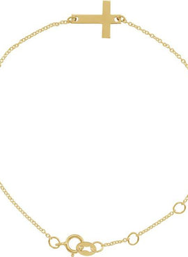 14K White Gold Engravable Cross 6 1/2-7 1/2