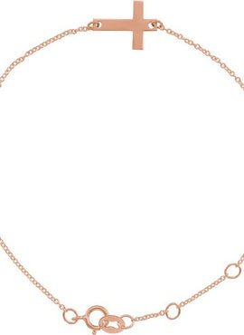 14K White Gold Engravable Cross 6 1/2-7 1/2