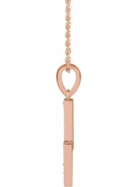 14K Rose Gold .08 CTW Natural Diamond Lightning Bolt 16-18