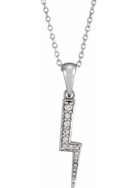 14K Rose Gold .08 CTW Natural Diamond Lightning Bolt 16-18