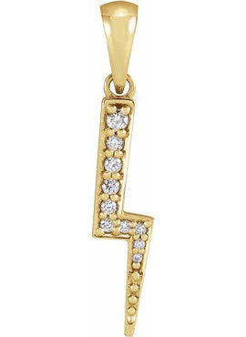 14K Rose Gold .08 CTW Natural Diamond Lightning Bolt 16-18