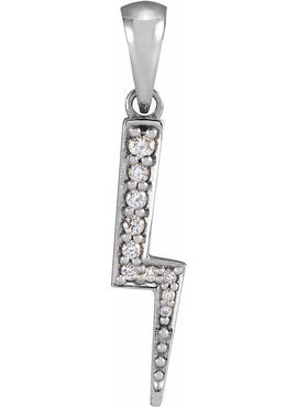 14K Rose Gold .08 CTW Natural Diamond Lightning Bolt 16-18