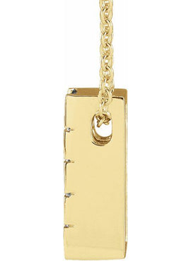 14K Rose Gold Natural Sky Blue Topaz Channel-Set Bar Pendant
