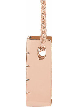 14K Rose Gold Natural Sky Blue Topaz Channel-Set Bar Pendant