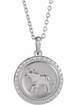 14K Yellow Gold Elephant Disc 16-18
