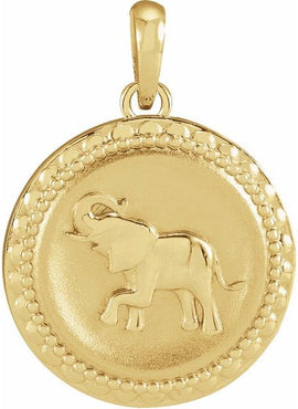14K Yellow Gold Elephant Disc 16-18