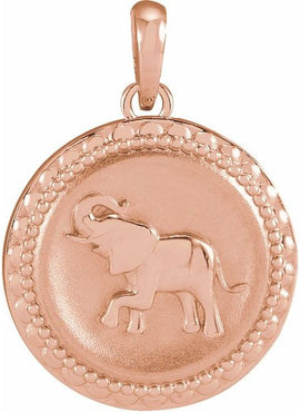 14K Yellow Gold Elephant Disc 16-18