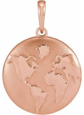 14K Yellow Gold Old World Globe 16-18