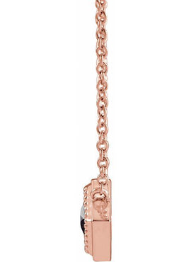 14K Rose Gold Natural Black Onyx Geometric 16