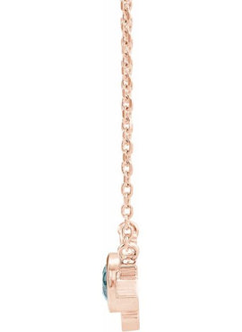 14K Rose Gold Natural Aquamarine & .03 CTW Natural Diamond Art Deco 18