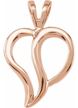 18K Yellow Gold Heart Pendant