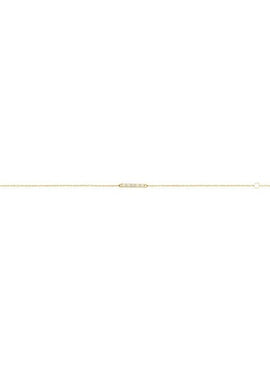 14K Yellow Gold Natural Turquoise Bar 6 1/2-7 1/2