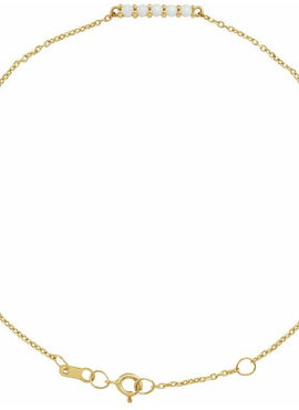14K Yellow Gold Natural Turquoise Bar 6 1/2-7 1/2