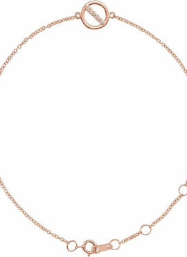 14K Rose Gold .03 CTW Natural Diamond Circle 6 1/2-7 1/2
