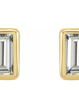 14K White Gold .07 CTW Natural Diamond Bezel-Set Earrings